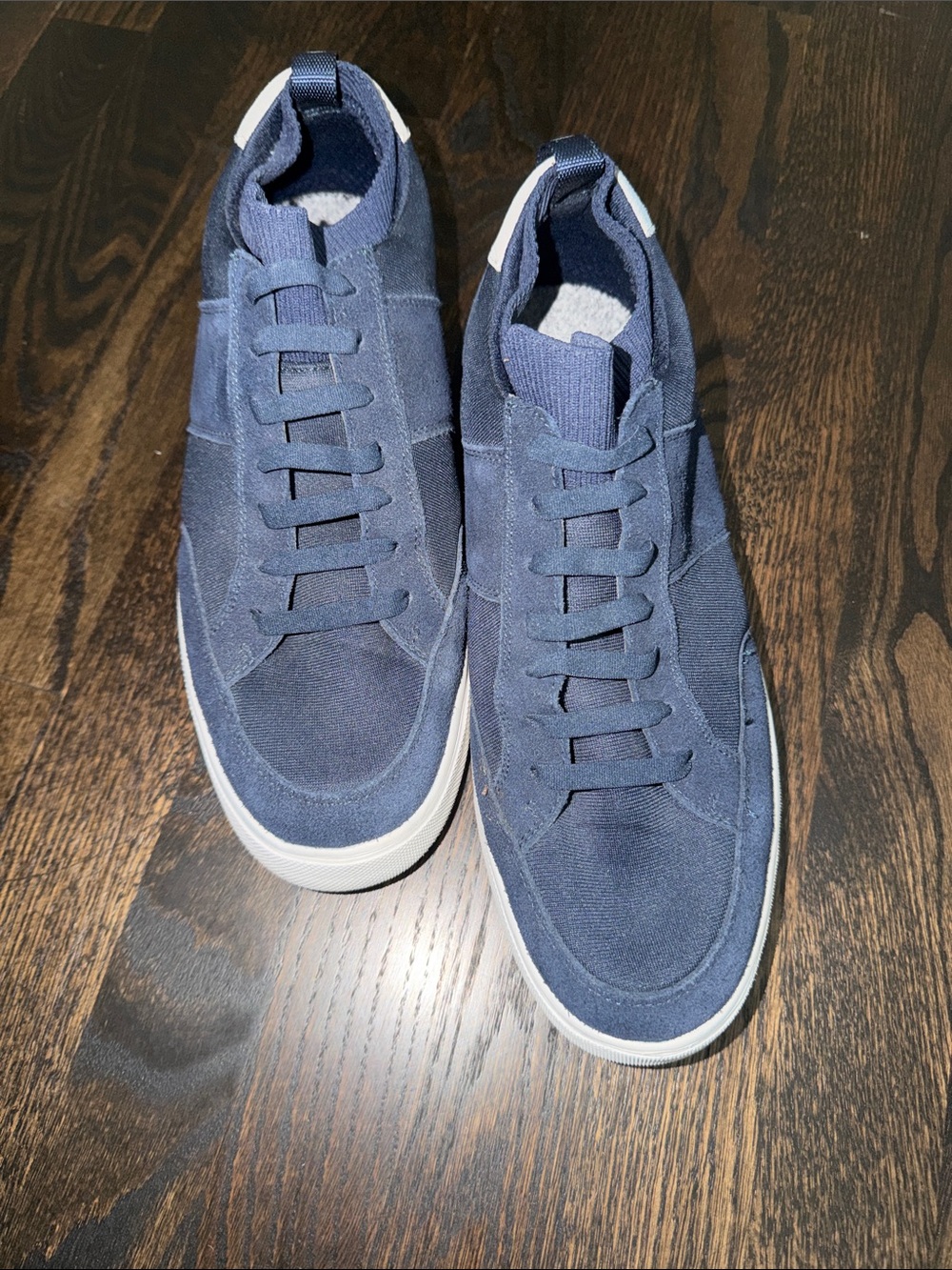 Peter Millar Navy High-Top Sneakers with White Soles